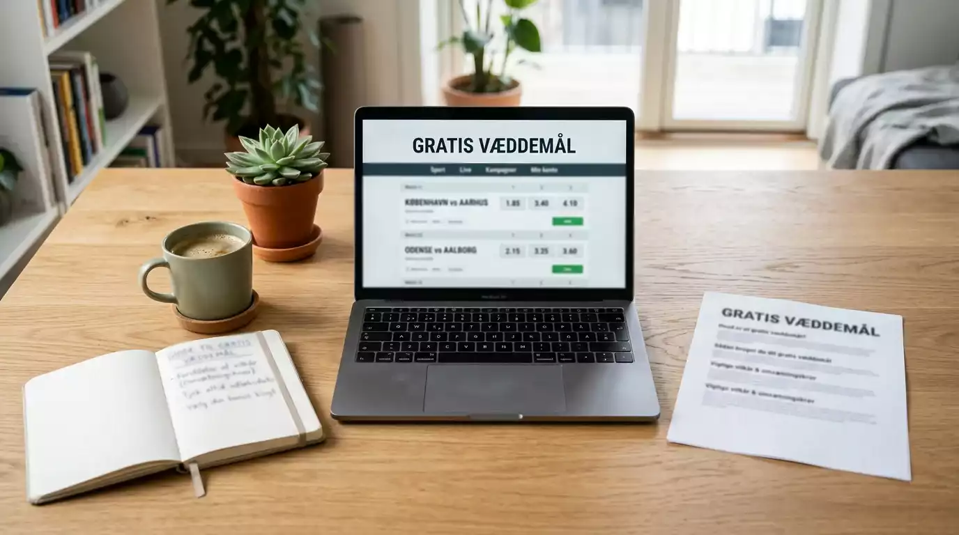 Editorial illustration af dansk freebet-marked med odds og omsætningskrav