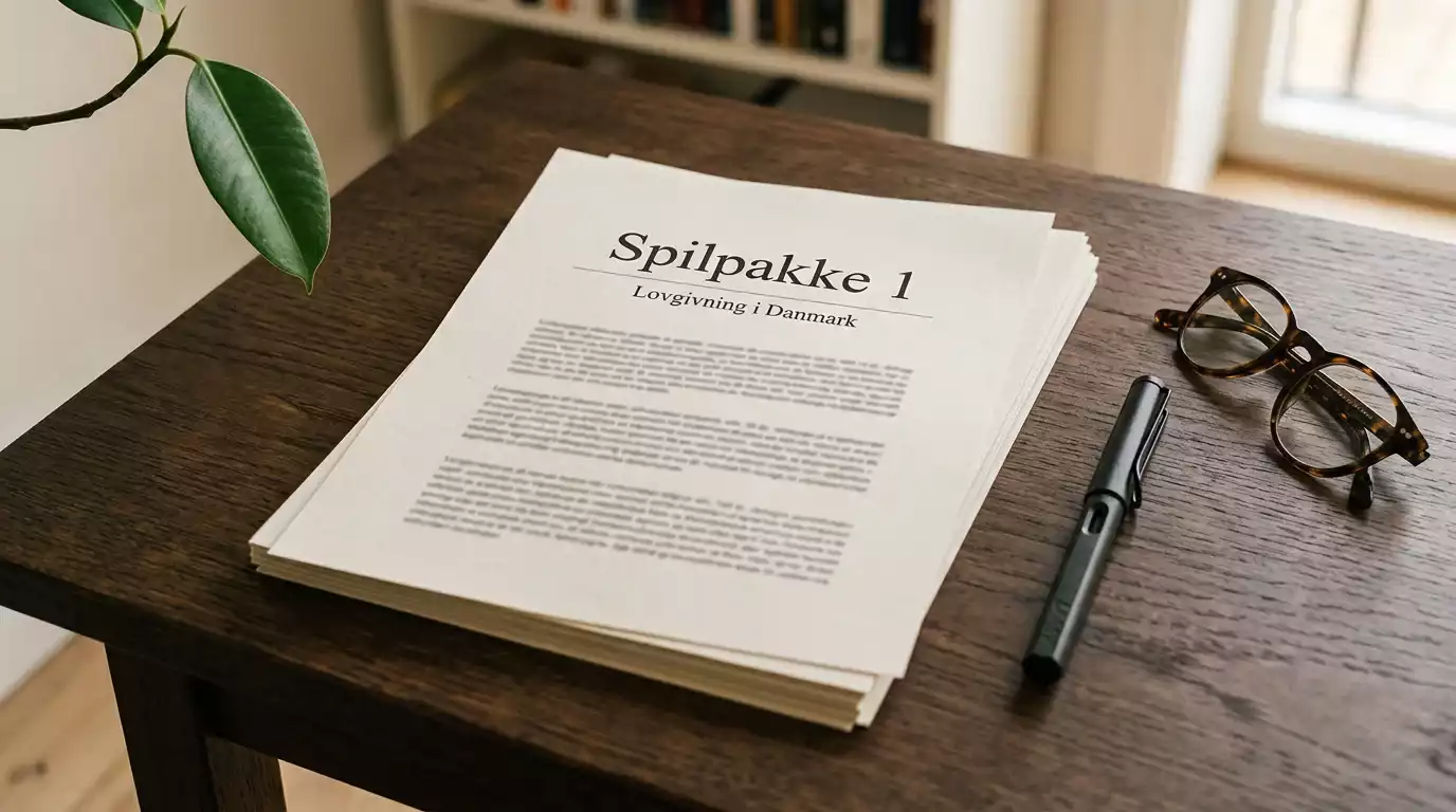 Dokument fra Folketinget med aftaletekst om Spilpakke 1 og spillelov 2027